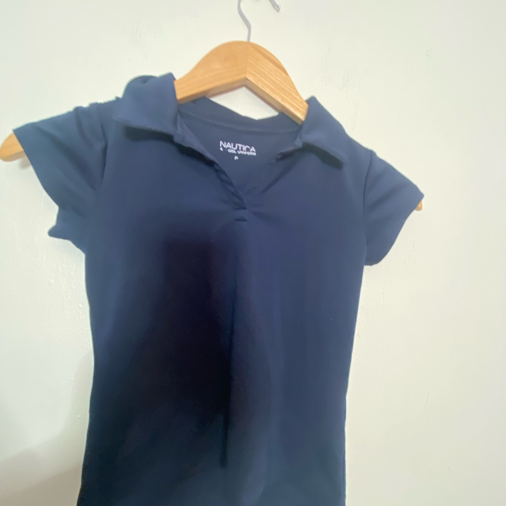 Nautica girls navy blue uniform shirt